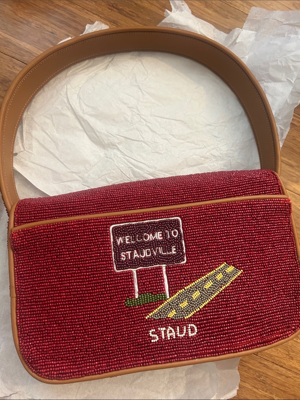 Staud TOMMY Beaded Bag Folk Town - Picture 4 of 7
